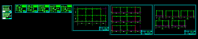 经典车库车间钢框架结构cad施工设计图纸_图1