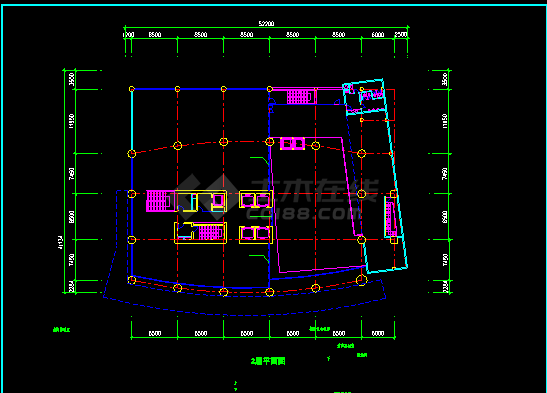 某市酒店办公楼建筑设计方案CAD图-图二