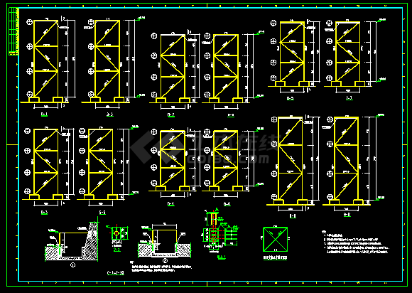 煤矿管道支架工程结构施工设计图纸-图二