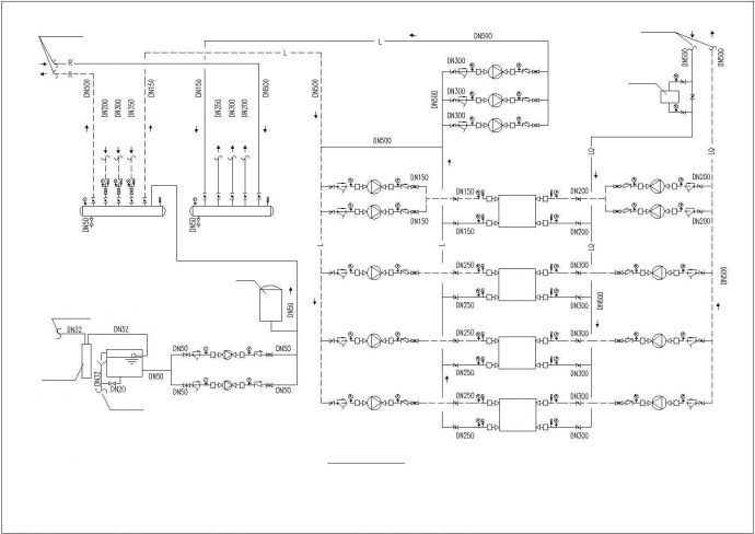 某空调冷源管路系统流程设计施工图_图1