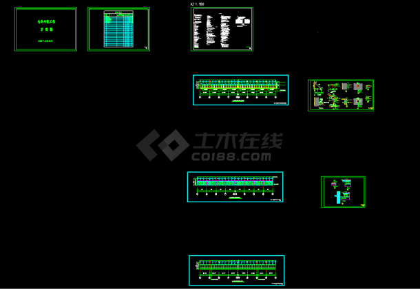 [珠海]钢结构雨篷结构cad施工图 -图一