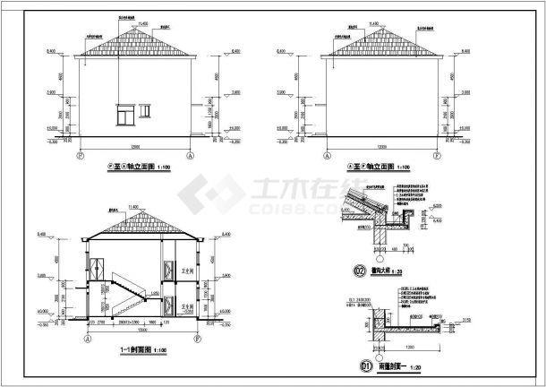 某地区二层办公服务中心建筑施工图-图二