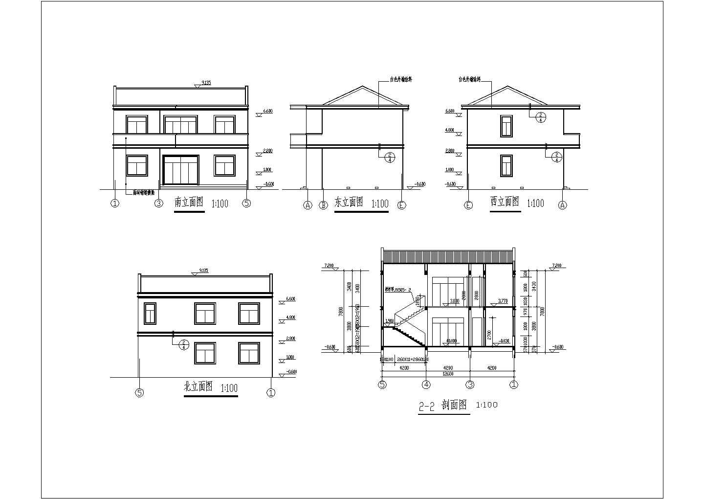 【广东】某两层别墅建筑结构施工图纸