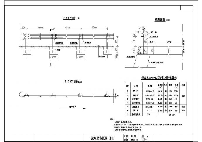 【江苏】某高速公路波形护栏设计施工详图_图1