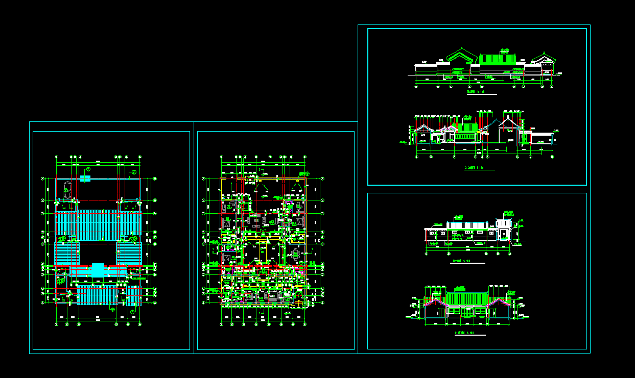 北方某私家经典风格四合院建筑设计cad全套施工图