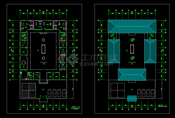 某北方地区郊区四合院建筑设计cad建施图-图二