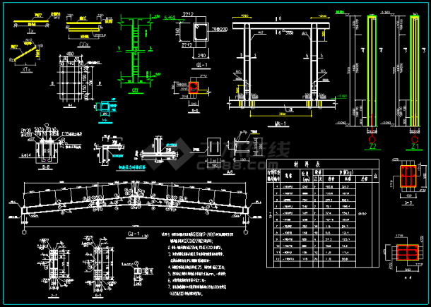 某排架结构厂房结构cad施工设计图-图二