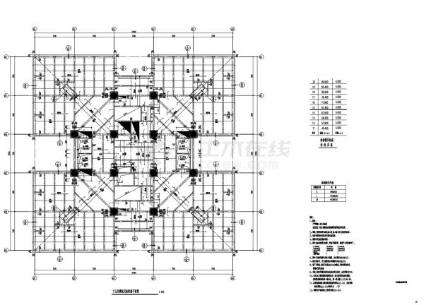 GGS-60 十五层模板及板配筋平面图-图一