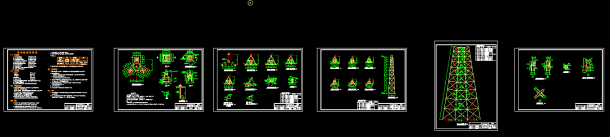 某三角烟囱塔架结构cad施工设计图 -图一