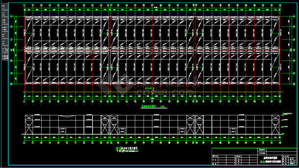 某24米跨混凝土柱钢梁结构厂房设计图-图二