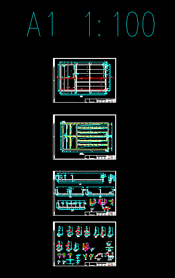 无锡某生化池结构cad施工设计图_图1
