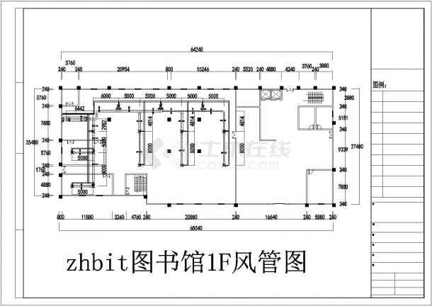 【珠海】某七层图书馆中央空调系统设计CAD图-图一
