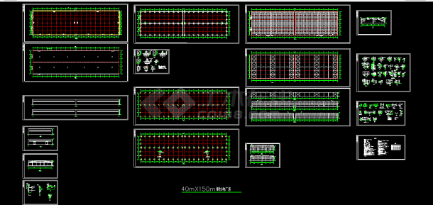 某40m钢结构厂房结构cad设计图-图一