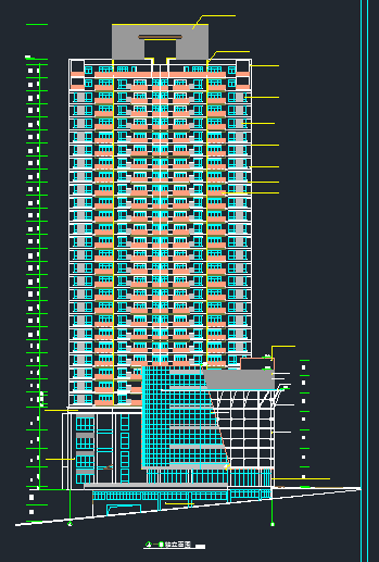 某街区32层高层住宅建筑设计CAD施工图-图二