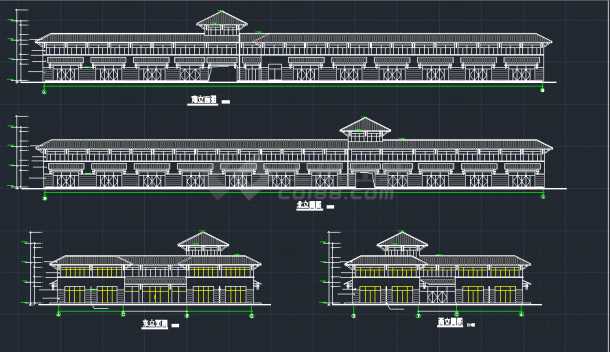 某地中源商贸城全套建筑设计CAD施工图-图二