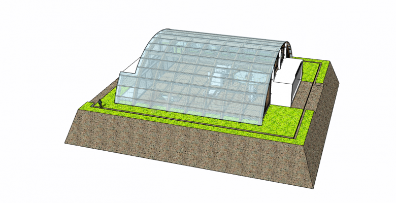 带有钢结构的温室大棚su模型-图二