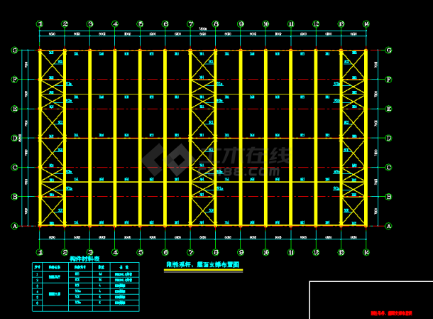 某地区钢结构机械厂厂房结构图-图二
