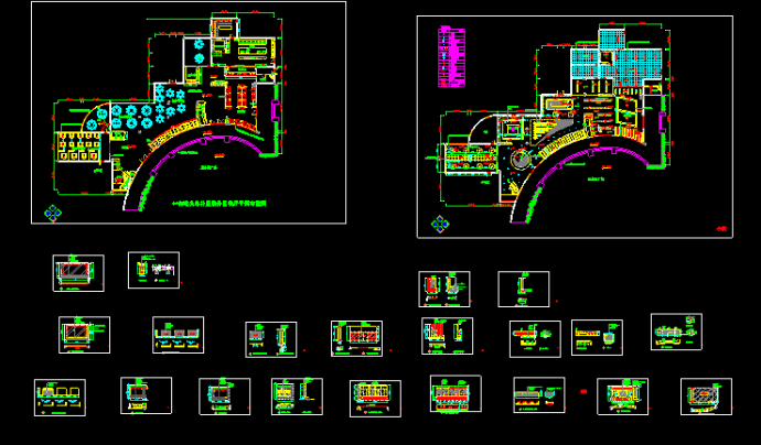 -厦门某高速公路服务区中式餐厅装修CAD设计施工图（含效果）_图1
