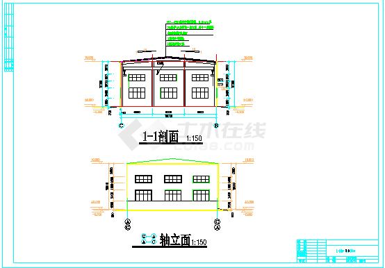 某地单层钢结构船厂结构设计图纸-图二