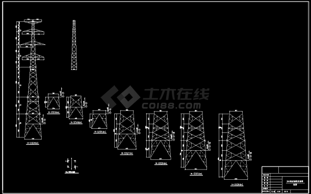 某输电线路杆塔cad详细施工设计图-图二