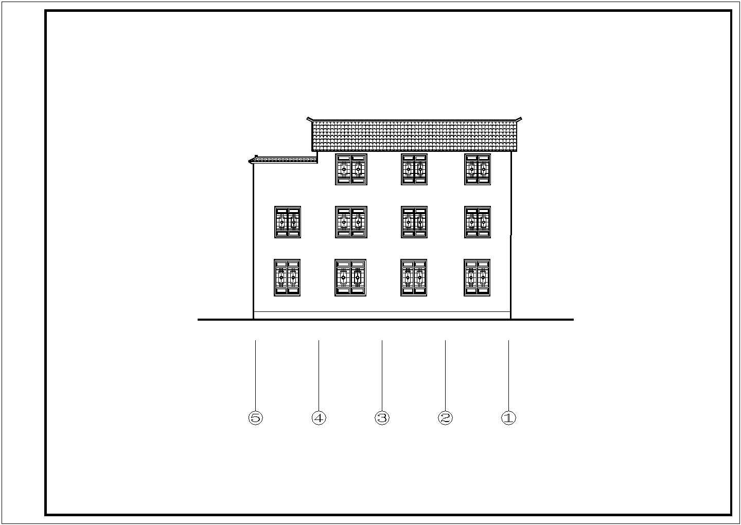 大理白族三层坡屋顶民居特色的小旅馆建筑施工图