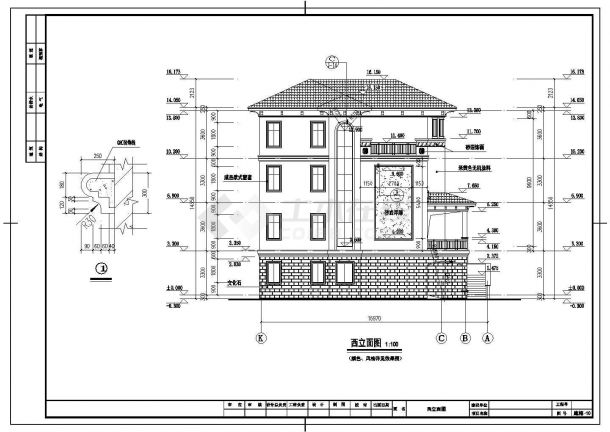 某地四层框架结构别墅建筑设计施工图-图一