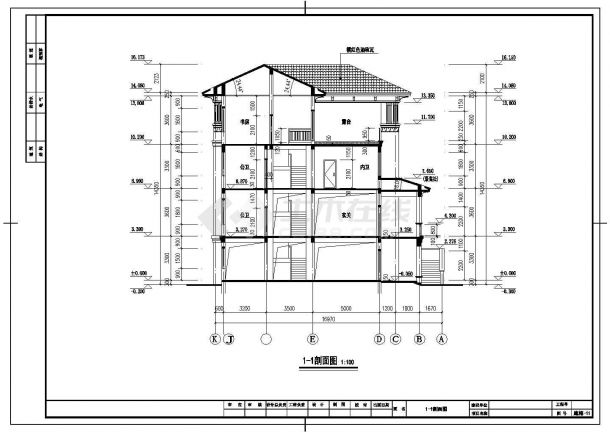 某地四层框架结构别墅建筑设计施工图-图二