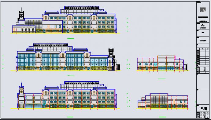 某大学四层框架结构多功能图书馆建筑施工图_图1