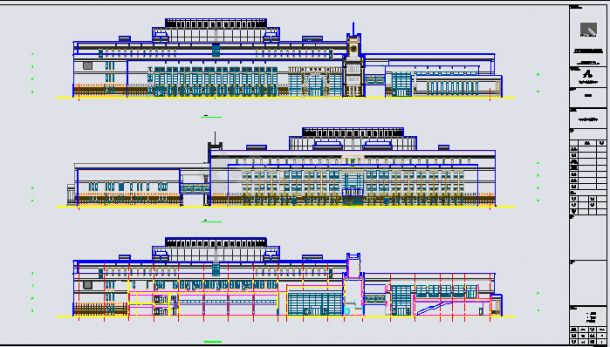 某大学四层框架结构多功能图书馆建筑施工图-图二