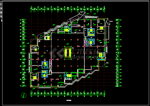 某大型商场简约建筑设计施工CAD图-图二