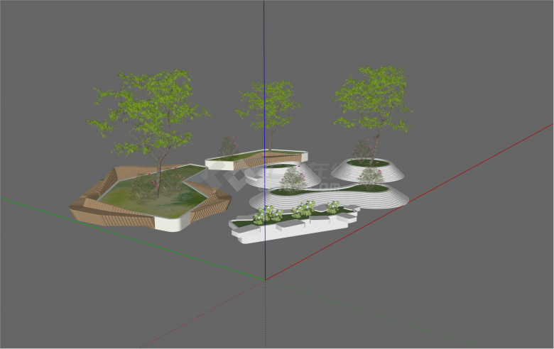 多种创意现代景观树池合集su模型-图二