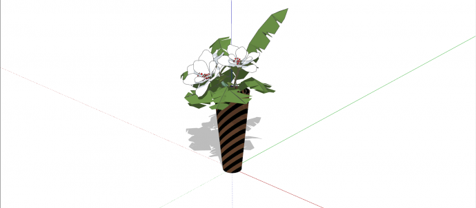 夹竹桃科白色海杧果花室内植物su模型_图1