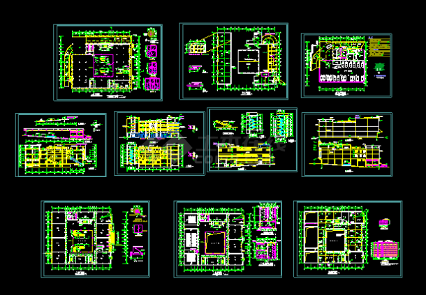 某现代风格文化商城建筑设计施工CAD图-图一