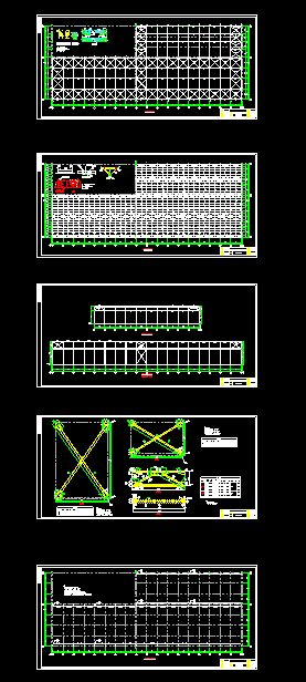 某带吊车带附跨厂房结构cad设计图_图1