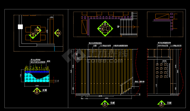 某市火锅店装修设计CAD平立面方案图-图二
