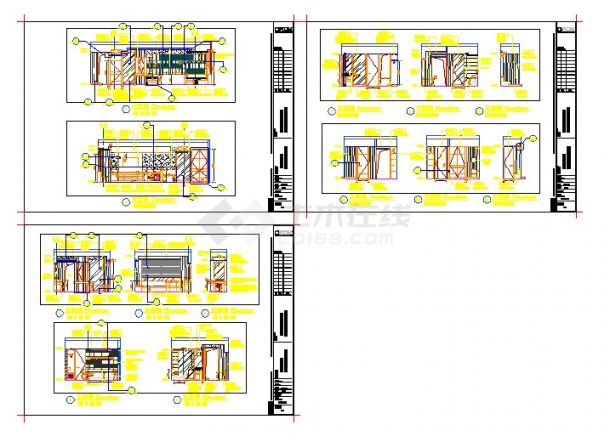 某地区富豪环球酒店L4样板房装修设计cad施工图-图二