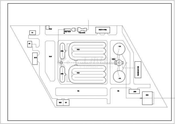 某地污水厂废水处理工艺流程平面图-图一