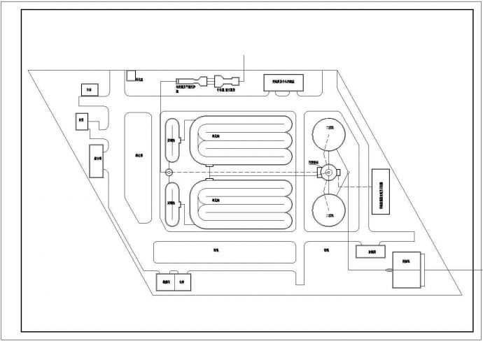 某地污水厂废水处理工艺流程平面图_图1