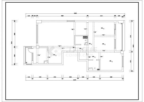 办公室室内装修cad施工设计方案图-图二