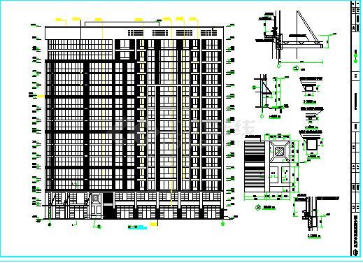 某地框架结构十五层办公楼建筑设计施工图-图一