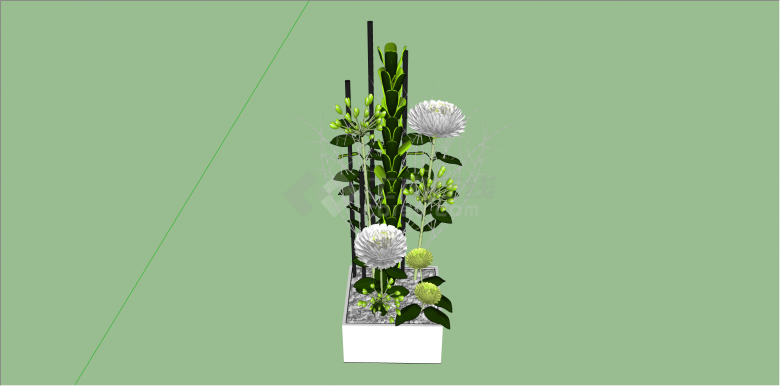 室内盆栽养殖植物su模型-图二
