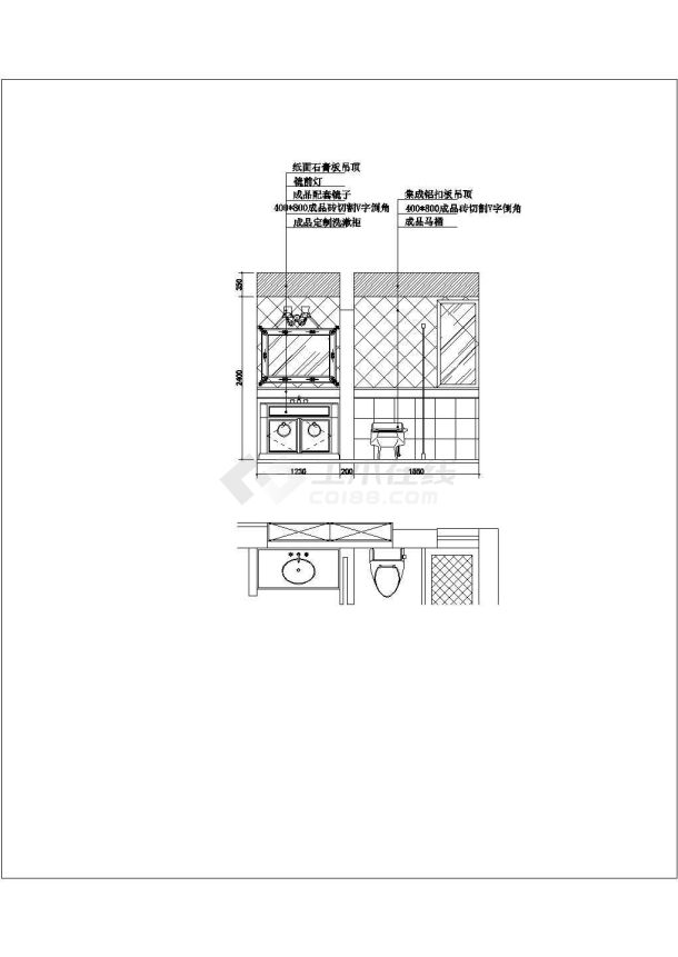 现代130平方美式风格家居设计图纸-图二