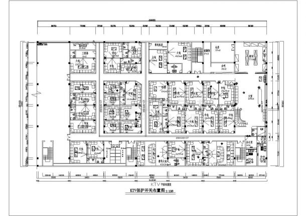 某地一套KTV装修平面布置方案图纸-图二