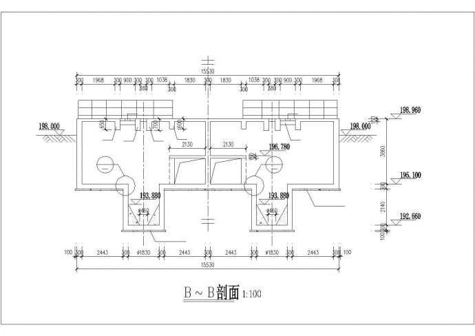 重庆某污水厂细格栅池结构设计图_图1