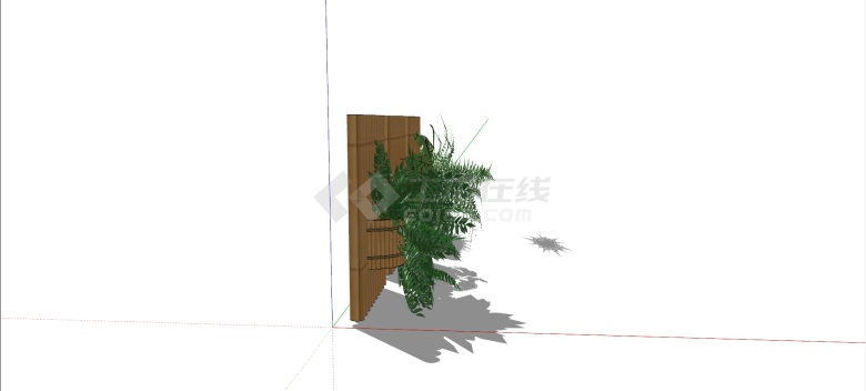 垂直绿化竹制花架su模型-图一