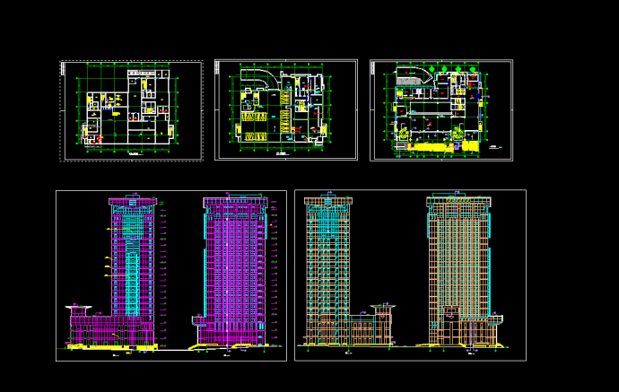 某银行大楼建筑设计cad全套方案图_图1