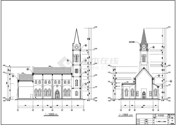 [欧式]教堂全套建筑设计及规划cad施工图-图二