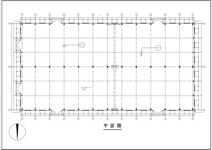 某单跨36米框排架厂房结构设计图_图1