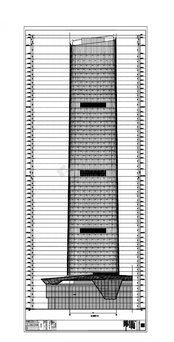 某高层国际大厦办公楼立面图纸-图二