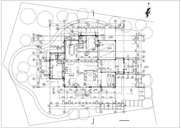 某多层别墅建筑CAD图纸-图二